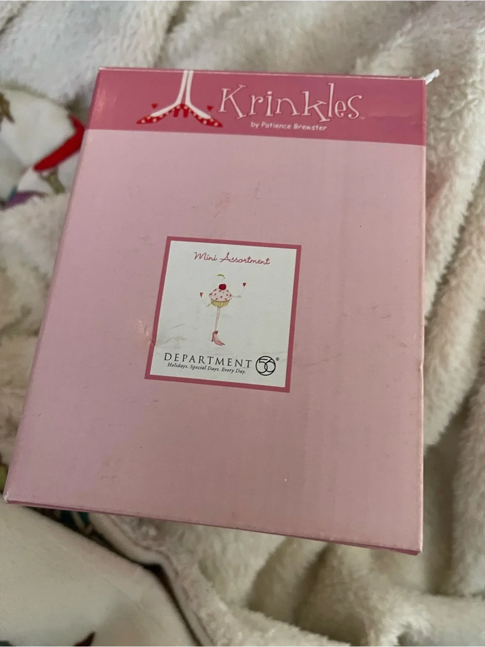 Department 56 Pink and Red Cupcake Ornament Krinkles